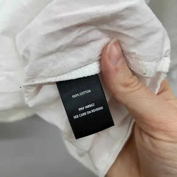 Torrid White Long Sleeve Blouse Top Plus Size 5X Button Henley Lace - Picture 8 of 8